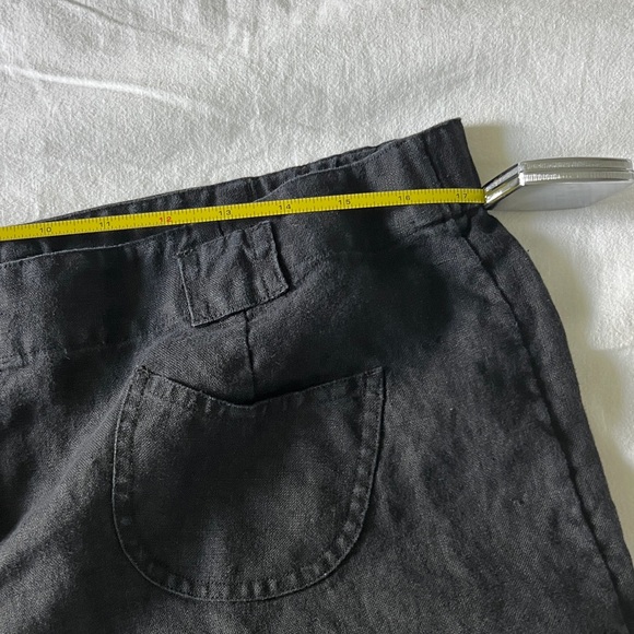 J. Jill Black 100% Linen Crop Trousers Sz 12P - Picture 7 of 9